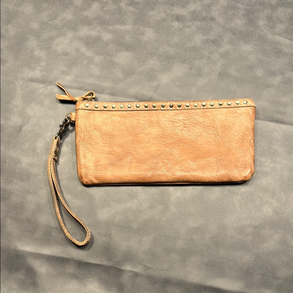 American Darling Tan Studded Wristlet